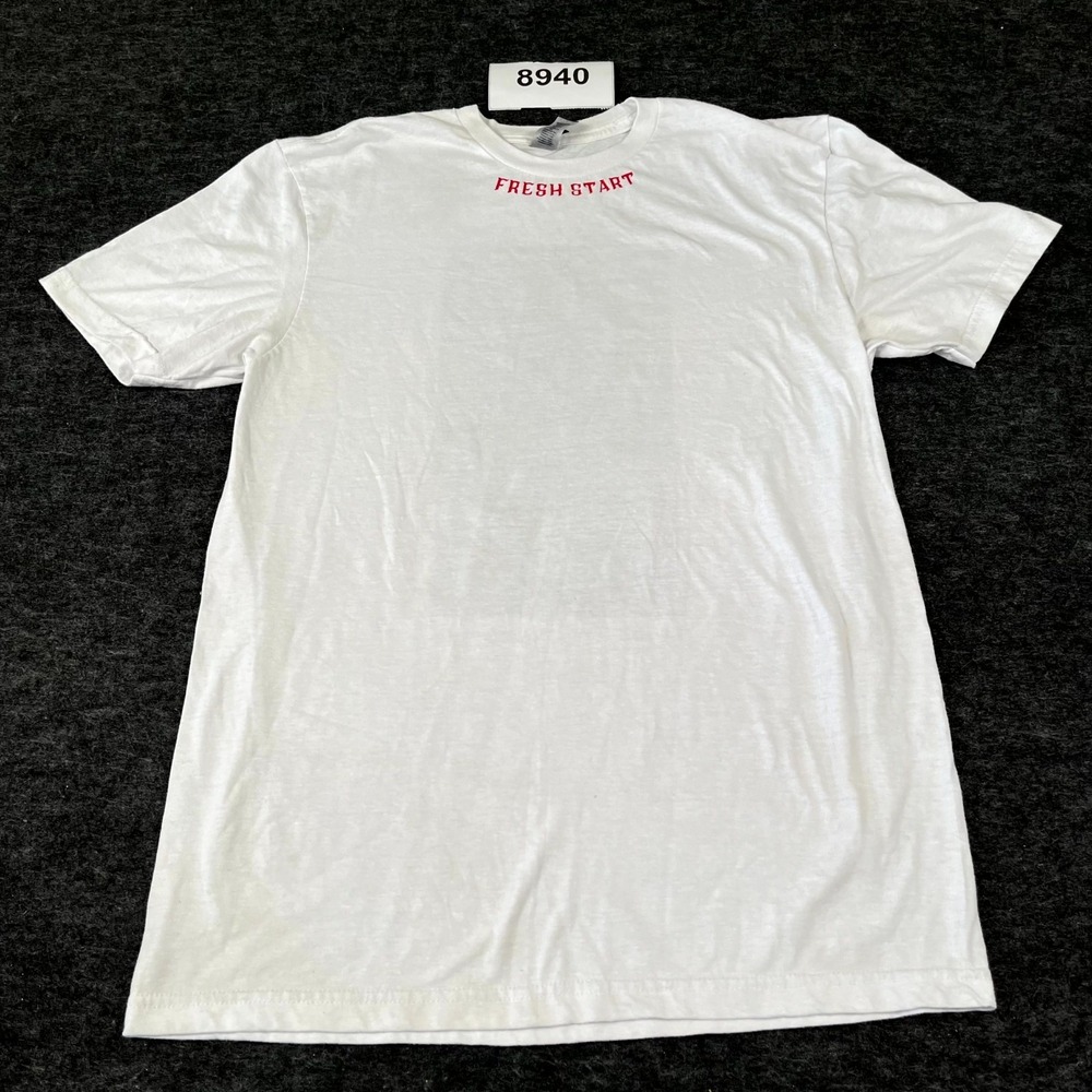 Gildan T Shirt Mens Medium White Religious Christian Faith Graphic Crew‎ Neck